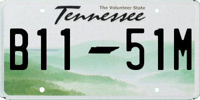 TN license plate B1151M