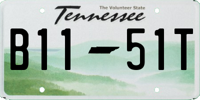 TN license plate B1151T
