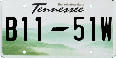 TN license plate B1151W