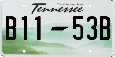 TN license plate B1153B