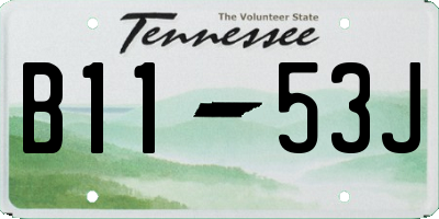 TN license plate B1153J