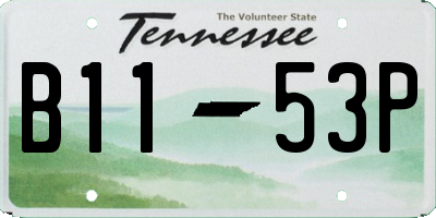 TN license plate B1153P