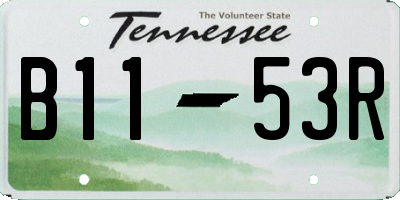 TN license plate B1153R