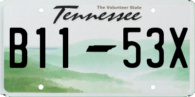 TN license plate B1153X