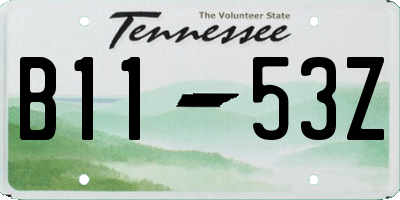 TN license plate B1153Z