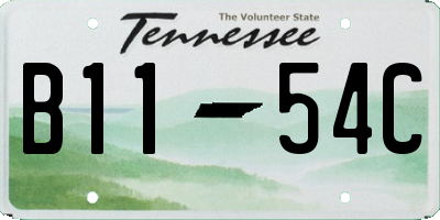 TN license plate B1154C