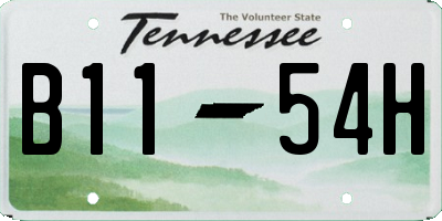 TN license plate B1154H