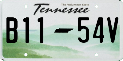 TN license plate B1154V