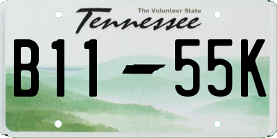 TN license plate B1155K