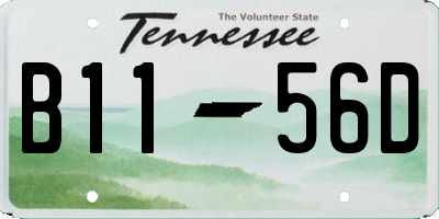 TN license plate B1156D