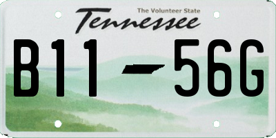 TN license plate B1156G