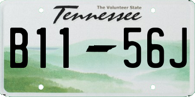 TN license plate B1156J