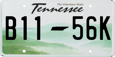 TN license plate B1156K