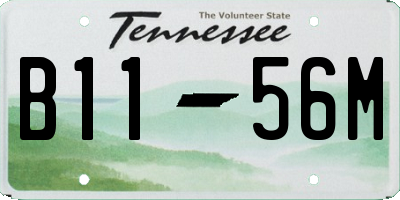 TN license plate B1156M