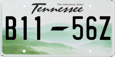 TN license plate B1156Z