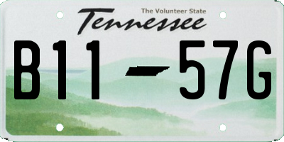 TN license plate B1157G