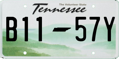 TN license plate B1157Y