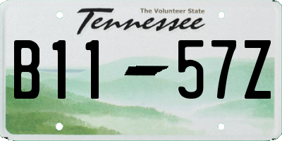 TN license plate B1157Z