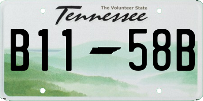 TN license plate B1158B