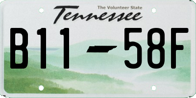 TN license plate B1158F