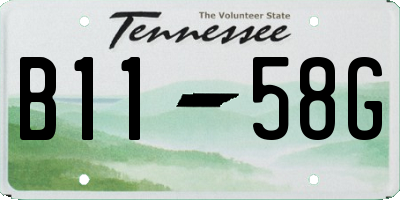 TN license plate B1158G