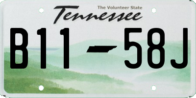 TN license plate B1158J