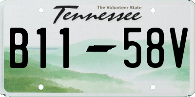 TN license plate B1158V