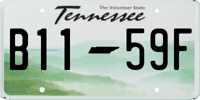 TN license plate B1159F