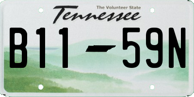 TN license plate B1159N