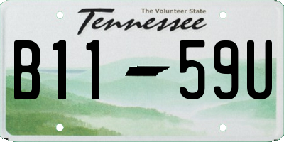 TN license plate B1159U