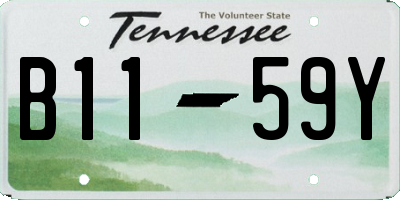 TN license plate B1159Y