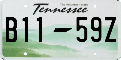 TN license plate B1159Z