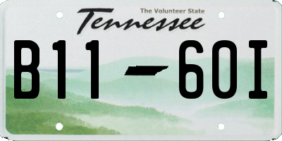 TN license plate B1160I