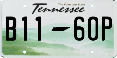 TN license plate B1160P