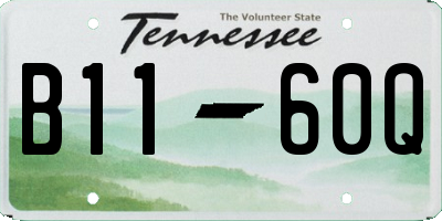 TN license plate B1160Q
