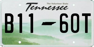TN license plate B1160T