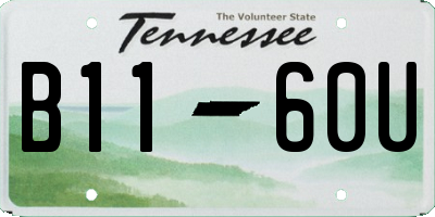 TN license plate B1160U