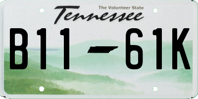 TN license plate B1161K