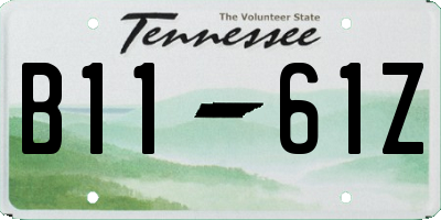 TN license plate B1161Z