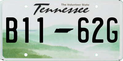 TN license plate B1162G