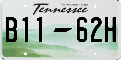 TN license plate B1162H