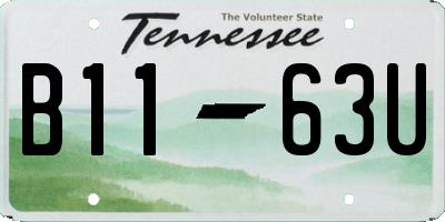 TN license plate B1163U