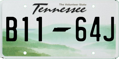 TN license plate B1164J