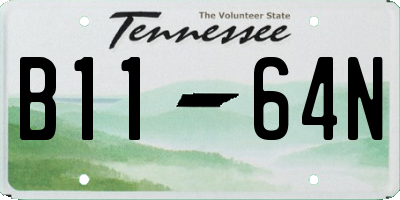 TN license plate B1164N