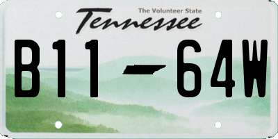 TN license plate B1164W