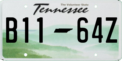 TN license plate B1164Z