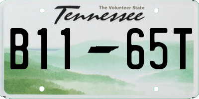 TN license plate B1165T