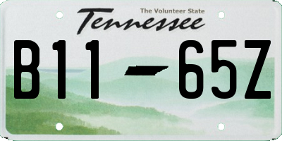 TN license plate B1165Z