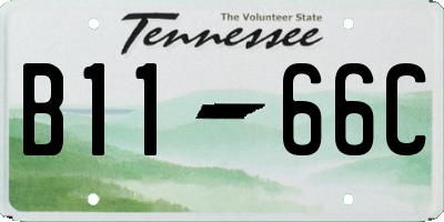TN license plate B1166C