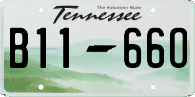 TN license plate B1166O